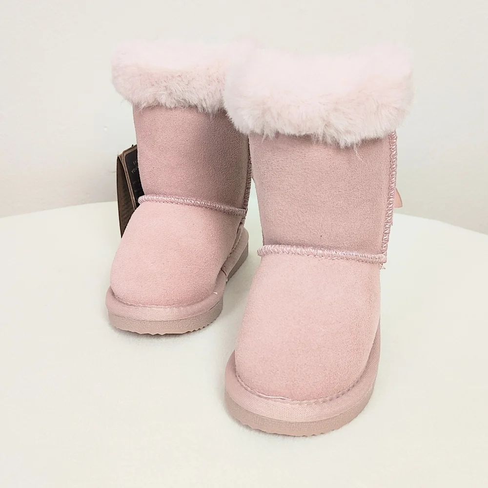 NEW! Lamo Audrey Boots Baby Toddler Girl's 7C Suede Leather Winter Booties Pink